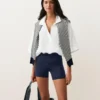 Chemise oversize à manches courtes 100 % lin