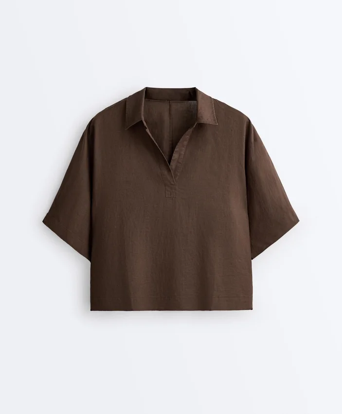 Chemise oversize à manches courtes 100 % lin Chemise oversize à manches courtes 100 % lin