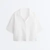 Chemise oversize à manches courtes 100 % lin