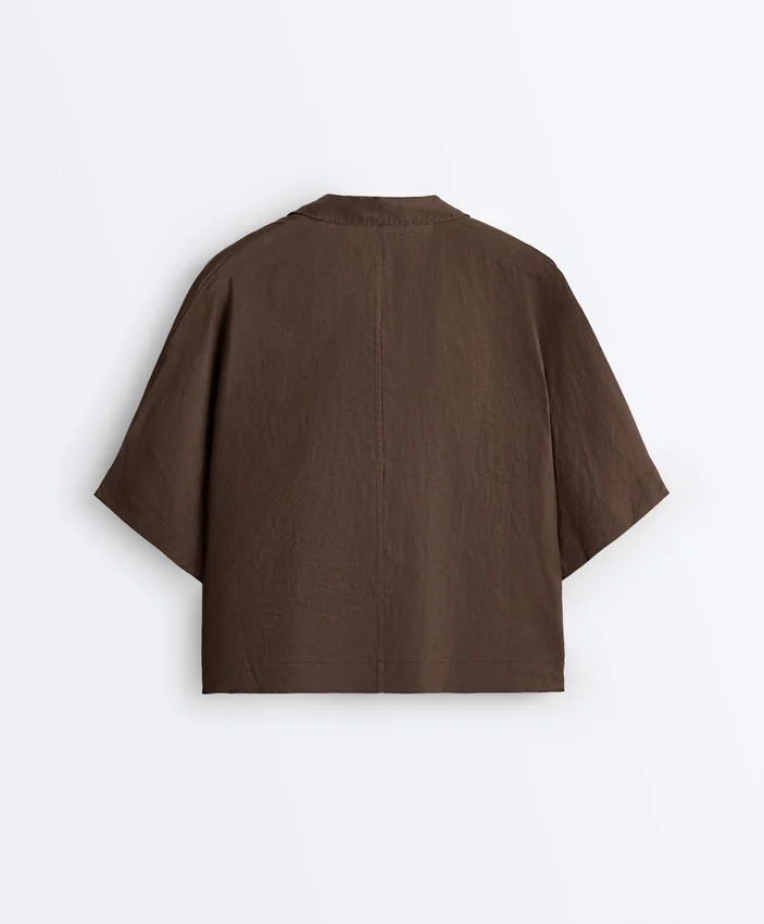 Chemise oversize à manches courtes 100 % lin Chemise oversize à manches courtes 100 % lin