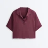 Chemise oversize à manches courtes 100 % lin
