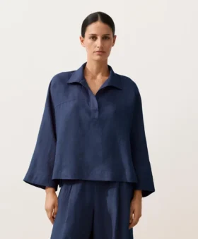 Chemise oversize à manches longues 100 % lin