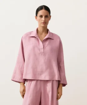 Chemise oversize à manches longues 100 % lin