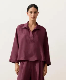 Chemise oversize à manches longues 100 % lin