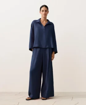 Chemise oversize à manches longues 100 % lin