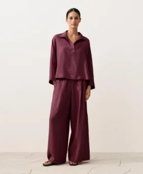Chemise oversize à manches longues 100 % lin