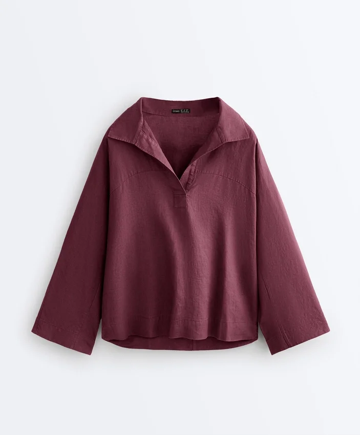 Chemise oversize à manches longues 100 % lin Chemise oversize à manches longues 100 % lin
