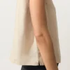 Chemise sans manches 100 % lin à col montant et boutons Chemise sans manches 100 % lin à col montant et boutons