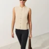 Chemise sans manches 100 % lin à col montant et boutons Chemise sans manches 100 % lin à col montant et boutons