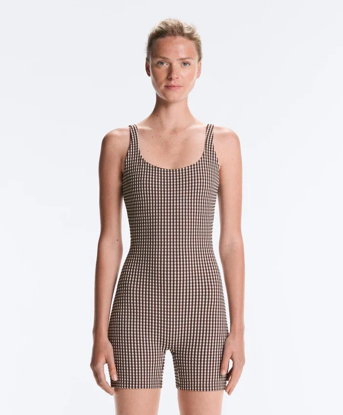 Combinaison courte Comfortlux à carreaux en Shorts Combinaison courte Comfortlux à carreaux en Shorts