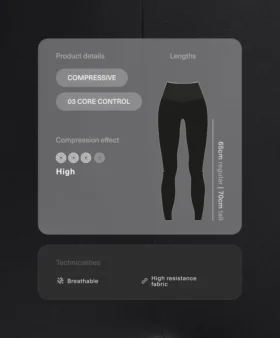 Compressive Core Control Leggings taille haute, gainants et arrivant aux chevilles
