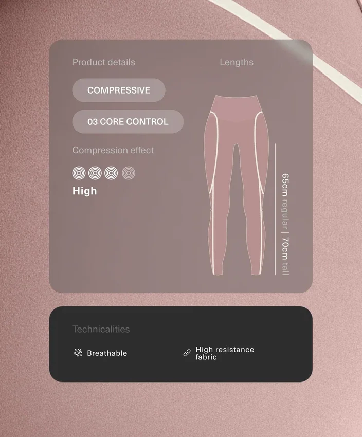 Compressive Leggings taille haute, Core Control, longueur cheville, avec détails contrastés Compressive Leggings taille haute, Core Control, longueur cheville, avec détails contrastés