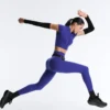 Compressive Leggings à taille haute et longueur cheville avec détails réfléchissants Compressive Leggings à taille haute et longueur cheville avec détails réfléchissants