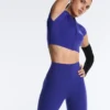 Compressive Leggings à taille haute et longueur cheville avec détails réfléchissants Compressive Leggings à taille haute et longueur cheville avec détails réfléchissants