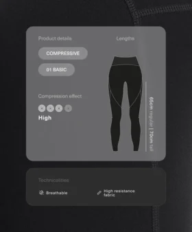 Compressive Leggings, taille haute, longueur cheville