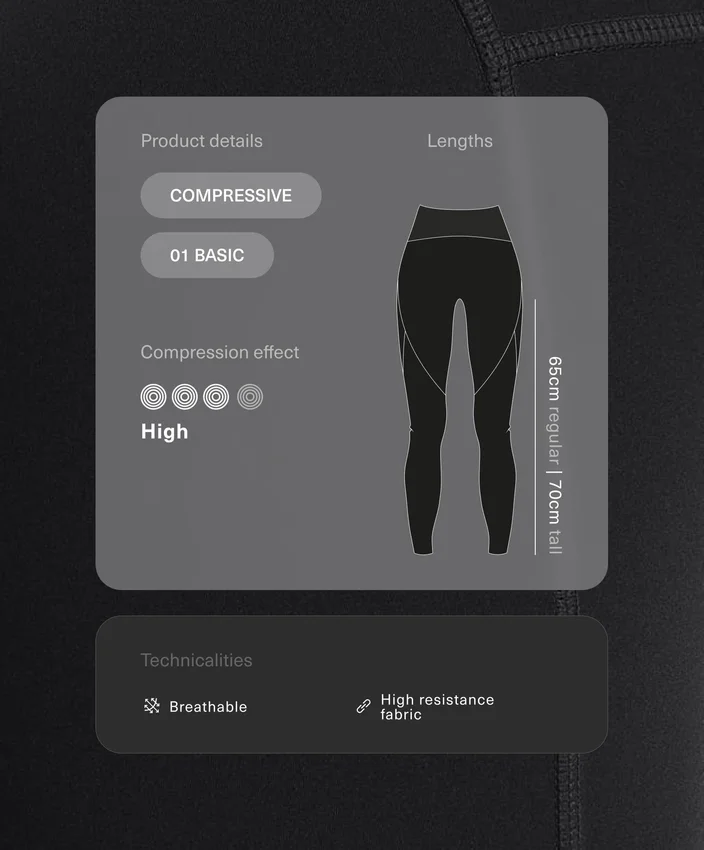 Compressive Leggings, taille haute, longueur cheville Compressive Leggings, taille haute, longueur cheville