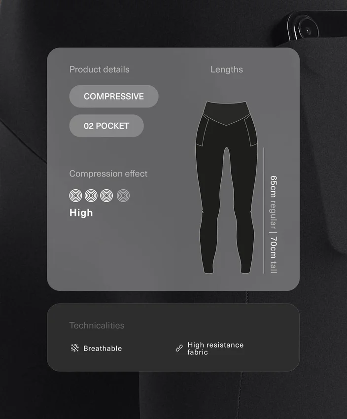 Compressive Leggings taille haute, longueur cheville, avec poche Compressive Leggings taille haute, longueur cheville, avec poche