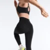 Compressive Leggings taille haute, longueur cheville, avec poche Compressive Leggings taille haute, longueur cheville, avec poche