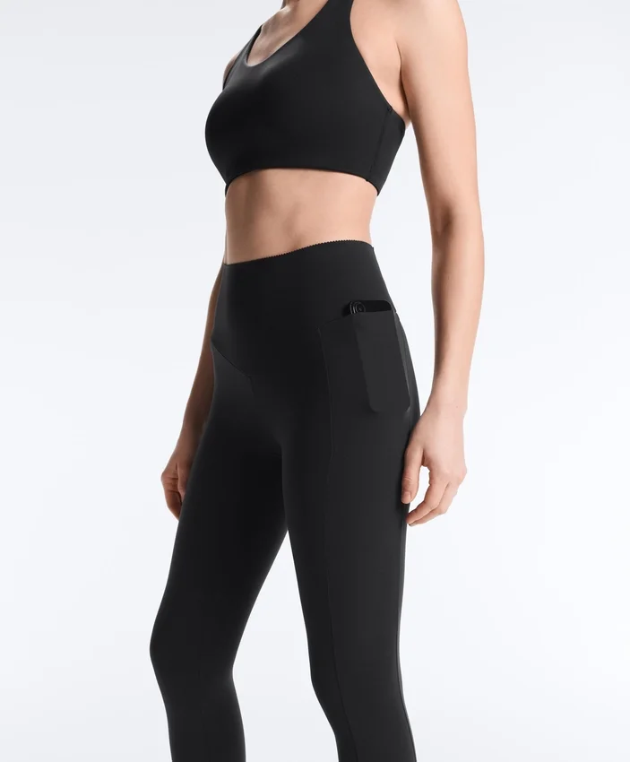 Compressive Leggings taille haute, longueur cheville, avec poche Compressive Leggings taille haute, longueur cheville, avec poche