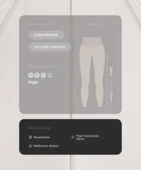 Compressive Reflective Core Control Leggings à taille haute, longueur cheville