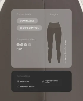 Compressive Reflective Core Control Leggings à taille haute, longueur cheville