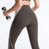 Compressive Reflective Core Control Leggings à taille haute, longueur cheville