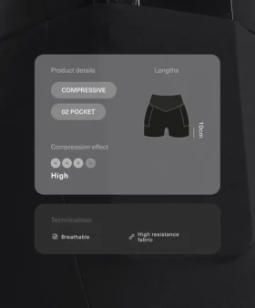 Compressive Shorty à taille haute de 10 cm