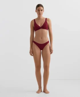 Culotte brésilienne à coupe en U en jacquard à petits carreaux