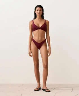 Culotte brésilienne à coupe en U en jacquard à petits carreaux