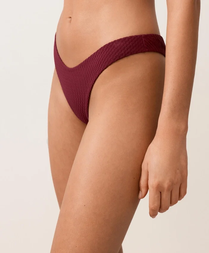 Culotte brésilienne à coupe en U en jacquard à petits carreaux Culotte brésilienne à coupe en U en jacquard à petits carreaux