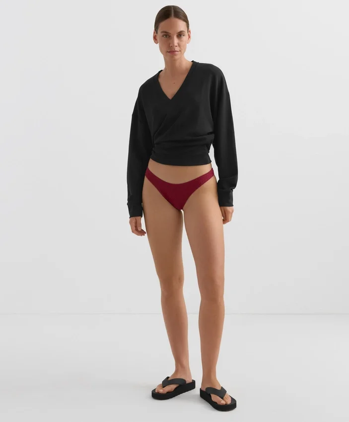 Culotte brésilienne à coupe en U en jacquard à petits carreaux Culotte brésilienne à coupe en U en jacquard à petits carreaux