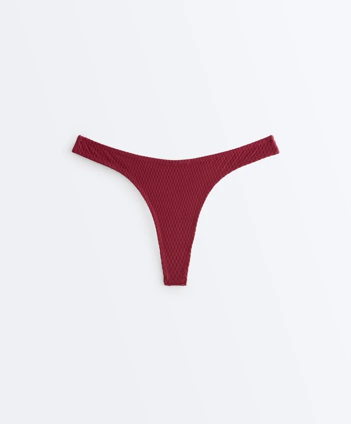 Culotte brésilienne à coupe en U en jacquard à petits carreaux Culotte brésilienne à coupe en U en jacquard à petits carreaux