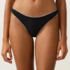 Culotte de bain à couverture moyenne avec découpe en U et passepoil Culotte de bain à couverture moyenne avec découpe en U et passepoil