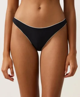 Culotte de bain à couverture moyenne avec découpe en U et passepoil