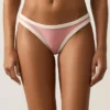 Culotte de bikini à coupe en U et couverture moyenne avec bordure contrastée