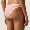 Culotte de bikini à coupe en U et couverture moyenne avec bordure contrastée