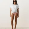 Culotte de bikini à coupe en U et couverture moyenne avec bordure contrastée