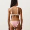Culotte de bikini à coupe en U et couverture moyenne avec bordure contrastée