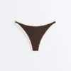 Culotte de bikini à coupe en U et couverture moyenne avec bordure contrastée