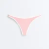Culotte de bikini à coupe en U et couverture moyenne avec bordure contrastée