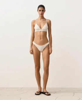 Culottes de bain à couverture moyenne avec découpe en U et texture à bulles en crochet