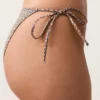 Culottes de bain à couverture moyenne avec imprimé mini et fils métalliques, dotées de liens Culottes de bain à couverture moyenne avec imprimé mini et fils métalliques, dotées de liens