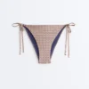 Culottes de bain à couverture moyenne avec imprimé mini et fils métalliques, dotées de liens Culottes de bain à couverture moyenne avec imprimé mini et fils métalliques, dotées de liens