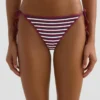 Culottes de bain à couverture moyenne texturées à rayures avec liens Culottes de bain à couverture moyenne texturées à rayures avec liens