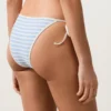 Culottes de bain à couverture moyenne texturées à rayures avec liens Culottes de bain à couverture moyenne texturées à rayures avec liens
