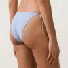 Culottes de bain à couverture moyenne texturées à rayures avec liens Culottes de bain à couverture moyenne texturées à rayures avec liens