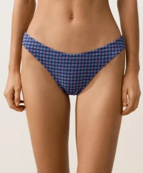 Culottes de bain en U à couverture moyenne avec imprimé vichy