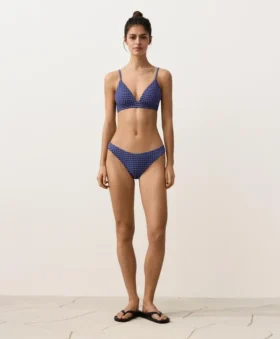 Culottes de bain en U à couverture moyenne avec imprimé vichy