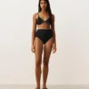 Culottes de bain taille haute avec passepoil