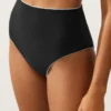 Culottes de bain taille haute avec passepoil